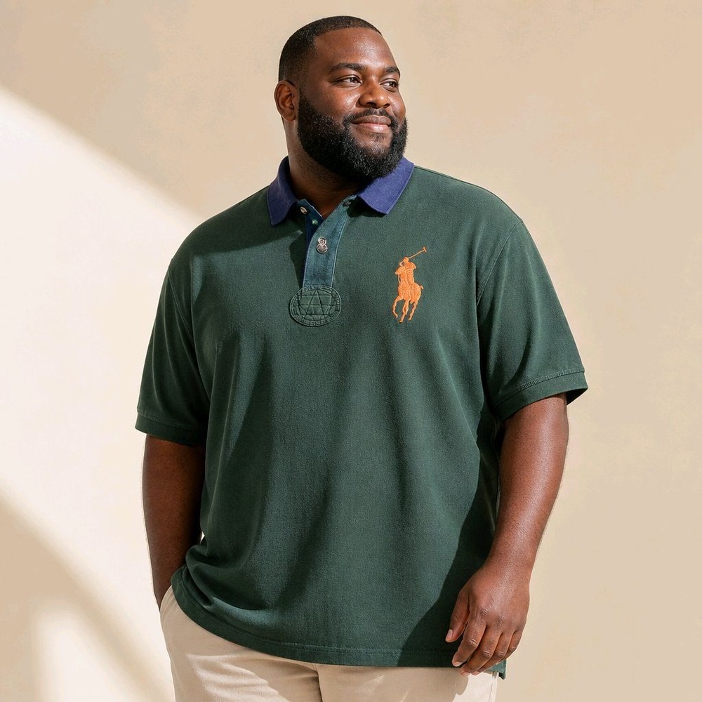 Polo Ralph Lauren 2XLT Green Cotton Short Sleeve Big Pony Polo Shirt